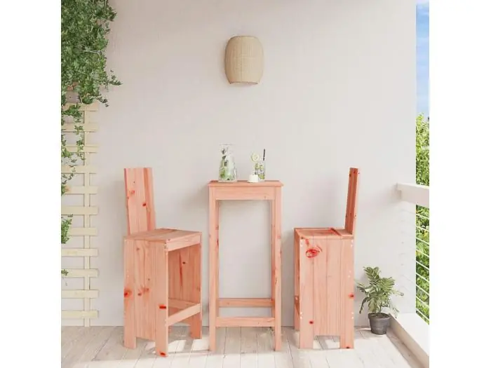 Barkrukken set van 2 40x42x120 cm massief douglashout