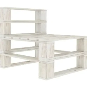 Witte houten tuinbank van pallets
