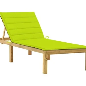 Loungestoel met felgroen kussen Ge?mpregneerd grenenhout