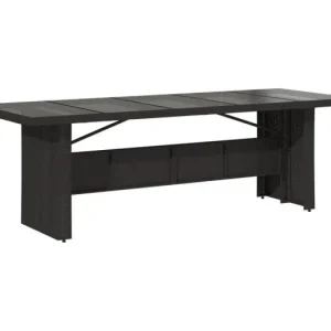 MichielTuintafel met glazen blad 240x90x75 cm poly rattan