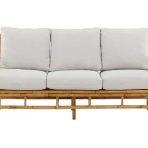 Cane tuinbank met tuinkussen 3 pers. naturel.