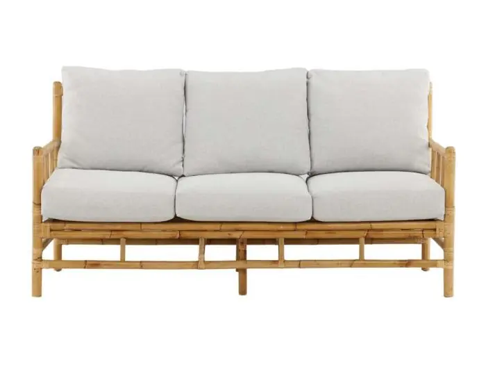 Cane tuinbank met tuinkussen 3 pers. naturel.