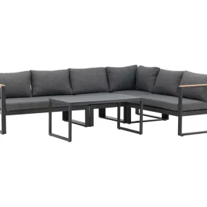 Texas loungeset 2 delen grijs,zwart.