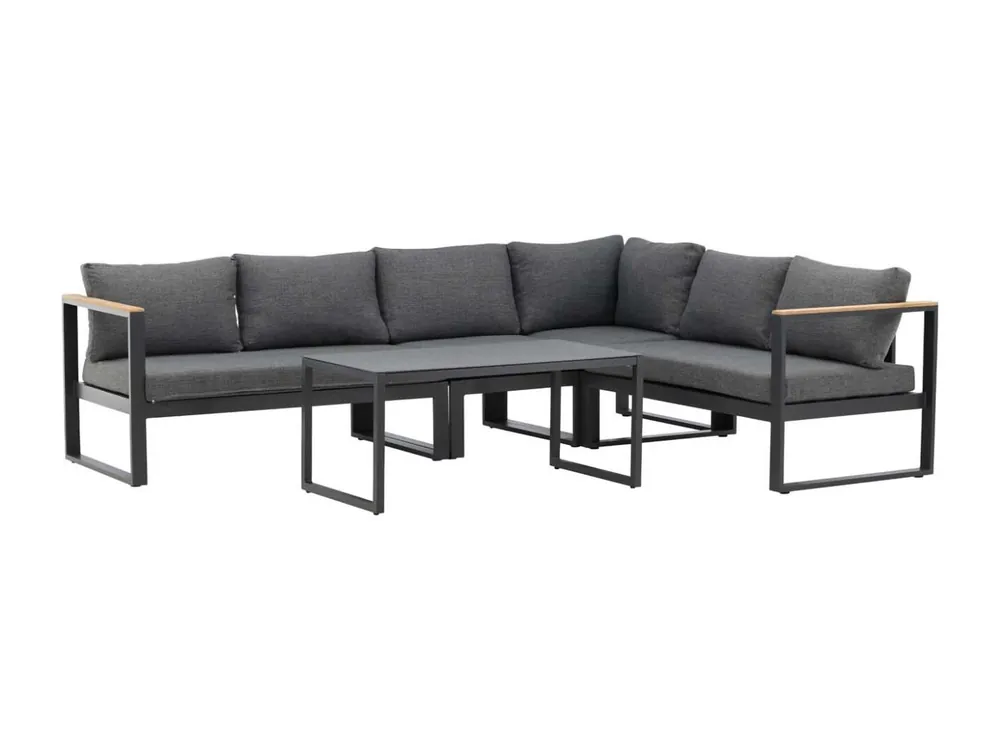 Texas loungeset 2 delen grijs,zwart.