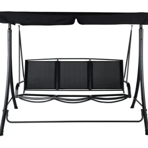 Madras hangende tuinbank 3 pers. zwart.