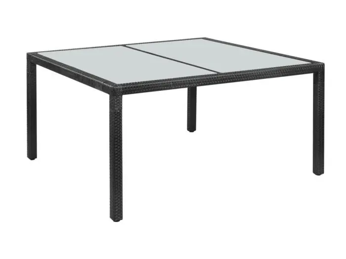 Tuintafel 150x90x75 cm poly rattan zwart