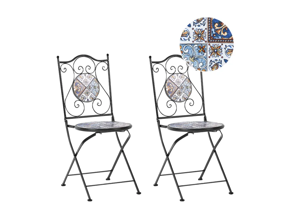 Set van 2 tuinstoelen CIVITA Metaal Zwart