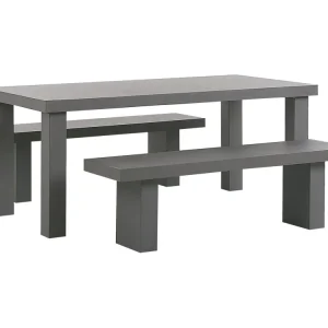 Tuinset met banken 4-zitter TARANTO Beton Grijs