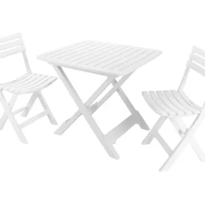 Paterno' outdoor loungeset, Tuinset met 2 fauteuils en 1 tafel, Campingset, 100% Made in Italy, Wit