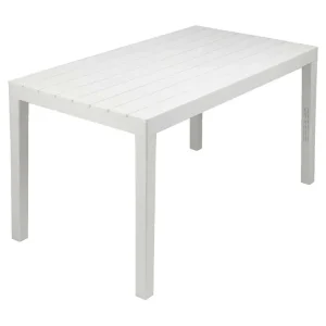 Vasto buitentafel, rechthoekige eettafel, multifunctionele tuintafel voor binnen en buiten, 100% gemaakt in Itali?, 138x78h72 cm, wit