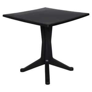 Trani buitentafel, Vaste vierkante plank, Multifunctionele tuintafel, 100% Made in Italy, 70x70h72 cm, Antraciet