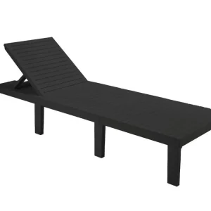 Caserta ligstoel, Verstelbare tuinligstoel, Buitenligstoel, 100% Made in Italy, 195x65h78 cm, Antraciet