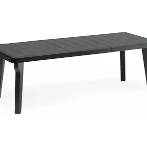 Dhristo buitentafel, Rechthoekige tafel, Uitschuifbare tuin- of bartafel, 100% Made in Italy, 160-220x90h74 cm, Antraciet