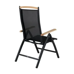 Panama tuinstoel 5 pos. instelbaar zwart.