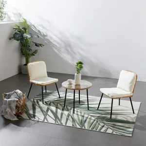 Tuinset laag 2 stoelen + 1 tafel CADIX van Staal en Natuurlijk Rotan