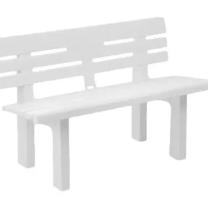 Daltobel-buitenbank, tuinbank uit ????n stuk, Buitenbank, 100% Made in Italy, 110x52h71 cm, Wit