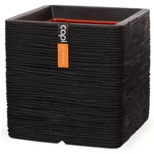 Capi Pot Vierkant Rib NL 40x40 cm - Zwart