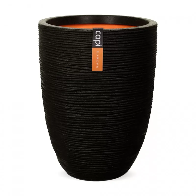 Capi Vaas Elegant laag Rib NL 36x47 - zwart