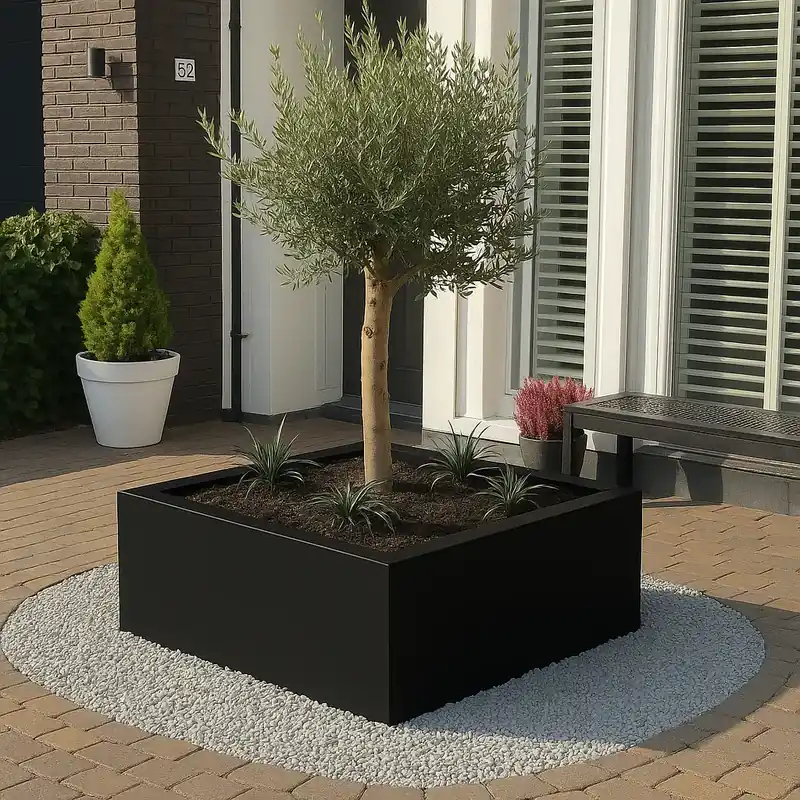 GLM plantenbak Lyon zonder bodem Zwart 75x75x40cm