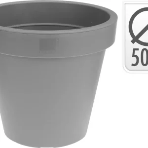 Bloempot kunststof lichtgrijs D50cm