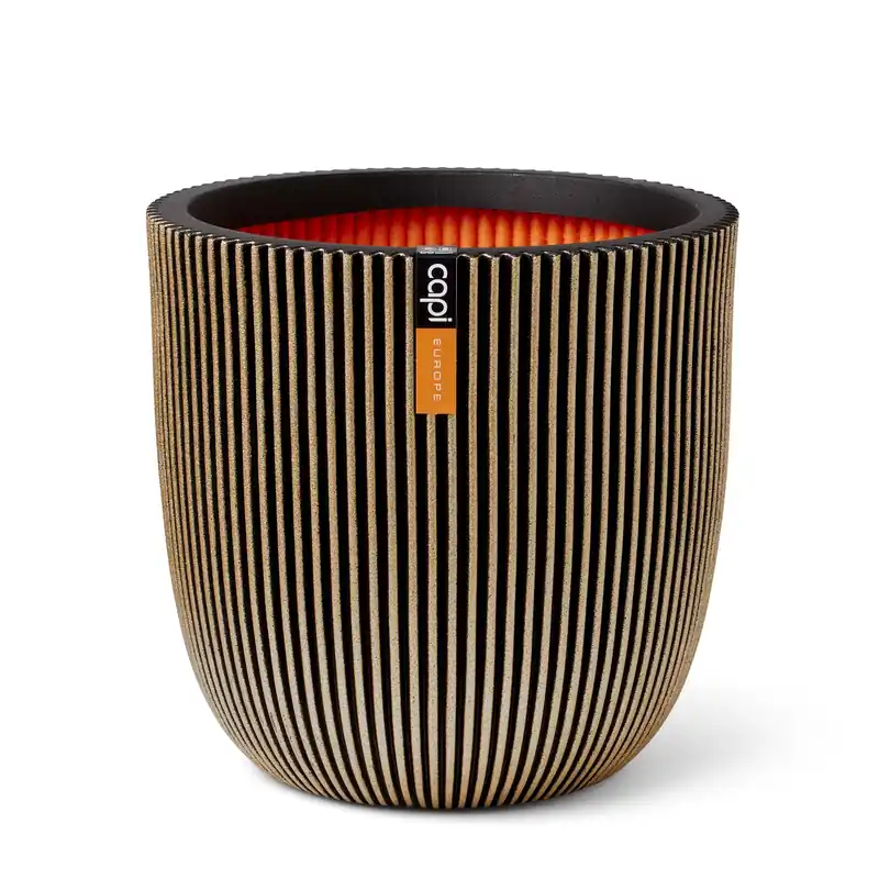Capi pot bol groove nl 43x41cm - zwart/goud