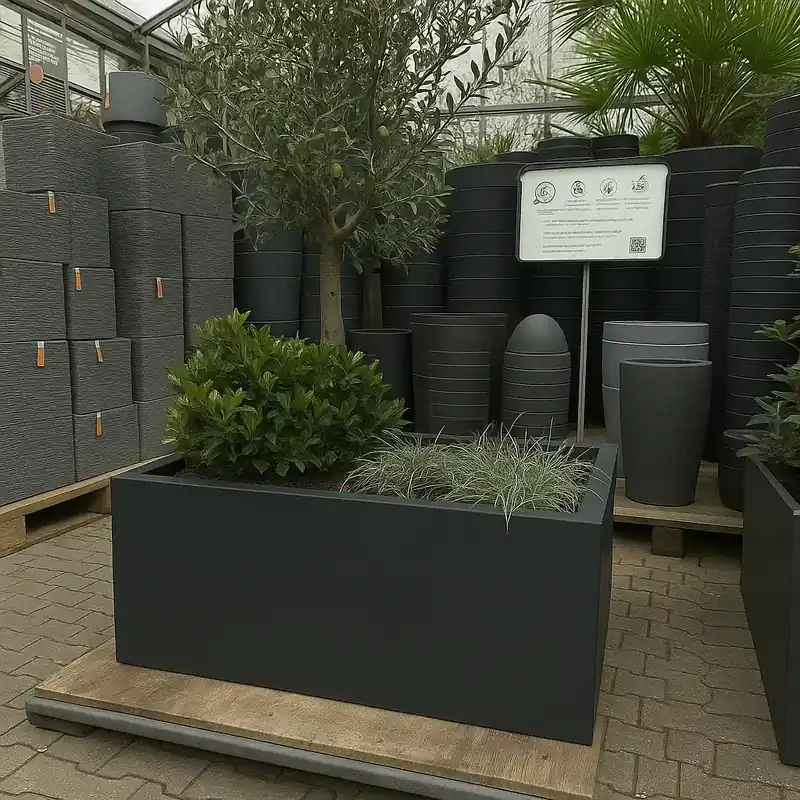 GLM plantenbak Amsterdam zonder bodem zwart 100x100x40cm