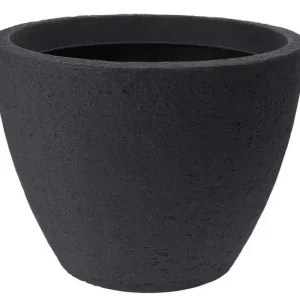 BLOEMPOT STEEN DIA 40XH31CM ZWART