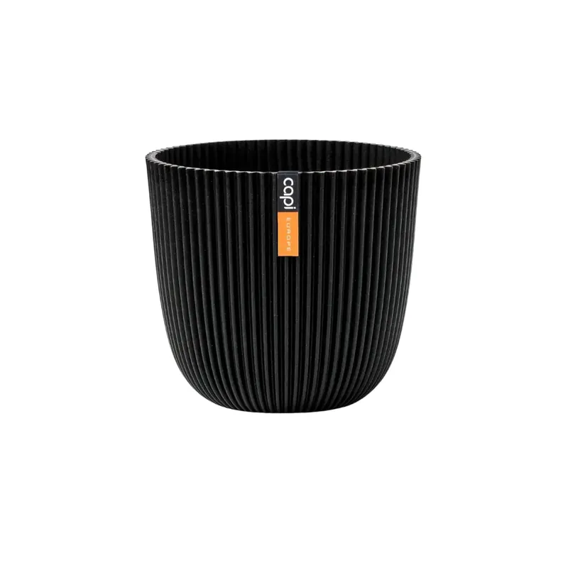 Capi Pot bol groove textile 13x12 - Zwart