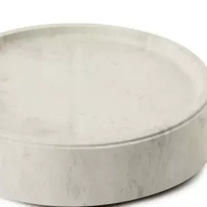 Bloempot Trolley klein l30b30cm wit marmer