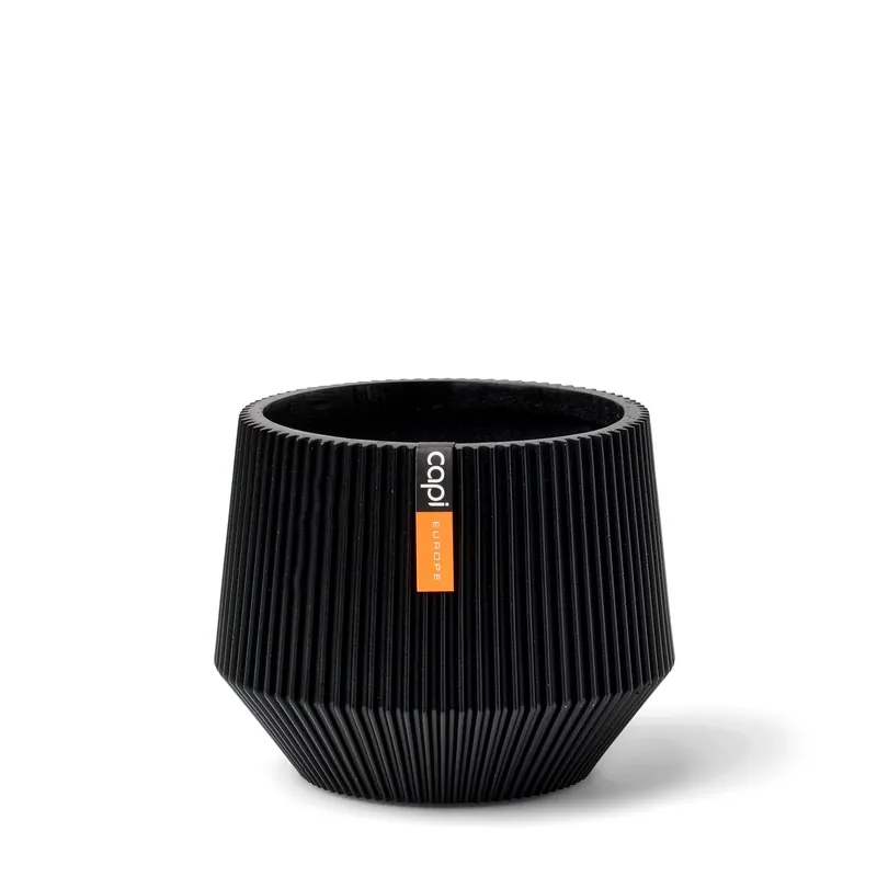 Vaas cilinder geo groove d33h27 zwart