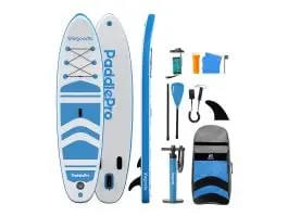 LifeGoods PaddlePro SUP Board - White/Sky Blue