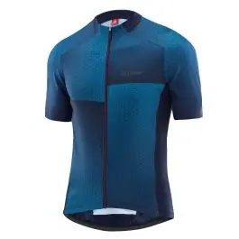 L?ffler Flux heren blauw korte mouwen fietsshirt