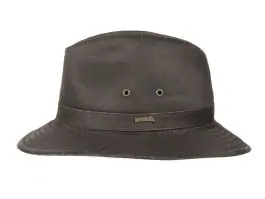 Hatland Orville verweerd katoenen hoed - Brown