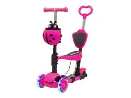 LifeGoods MultiRider kinderstep met duwstang - Pink
