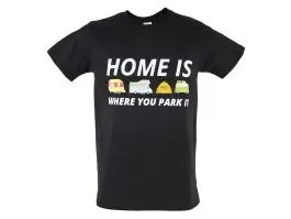 Obelink Home is where you park it T-shirt - Black