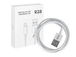 R2B 1 Meter Witte USB-A naar Lightning Kabel