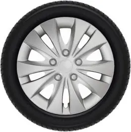 Tip-it 15 inch 10-spaaks set van 4 zilvergrijze wieldoppen