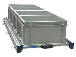 Aluminium schuifframe 120x40 cm met 4 open bakken