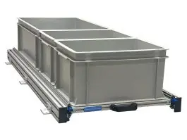 Aluminium schuifframe 120x40 cm met 3 open bakken