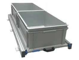 Aluminium schuifframe 120x40 cm met 2 open bakken