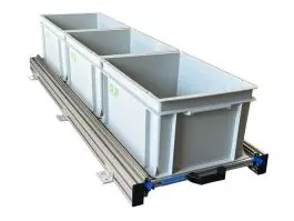 Aluminium 120x30 cm camper schuifframe met 3 open bakken