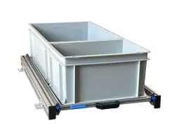 Aluminium 90x40 cm schuifframe met 2 open bakken