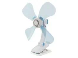 Eurotrail 12 volt tafelventilator met klem - Light blue