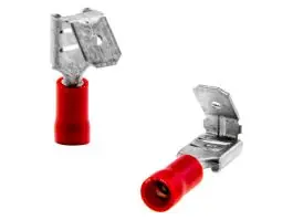 Vlakke stekkerhuls female met male verdeler - Red