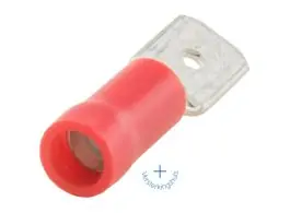 Vlakke stekkerhuls male 6,3 mm (10 stuks) - red