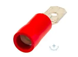 Vlakke stekkerhuls male 4,8 x 0,5 mm - red