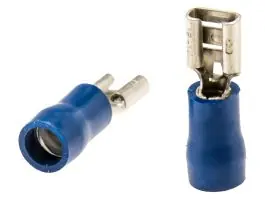 Vlakke stekkerhuls female (10 stuks) - blue