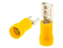 Vlakke stekkerhuls female geel