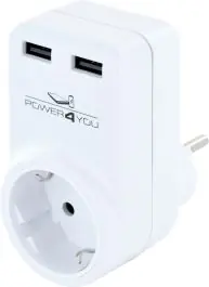 Schwaiger 230 volt draaibare USB laadadapter