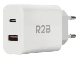 R2B 20W Witte USB A & USB C Oplader